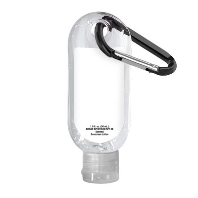 Clear Sanitizer in Clear Bottle with Carabiner - 1.9 oz.